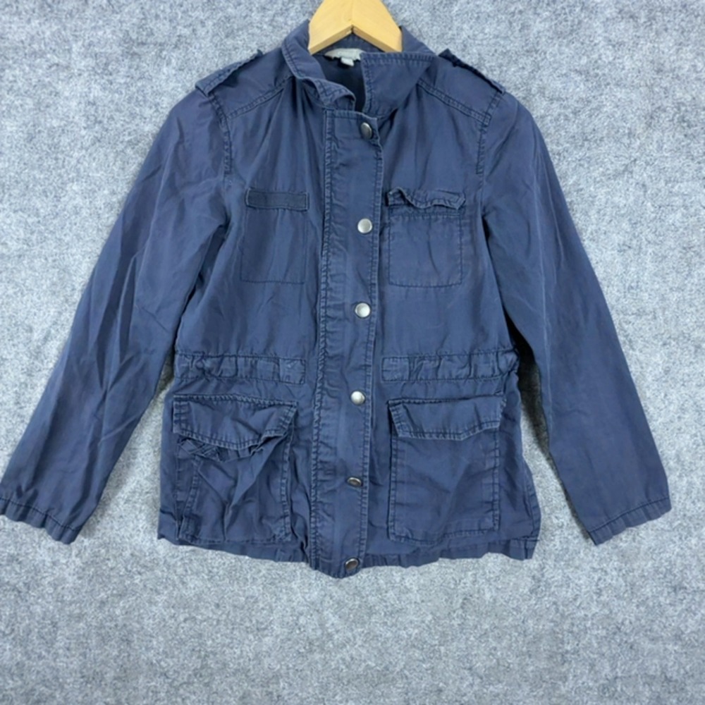 Rubbish Utility Jacket Womens XS Navy Blue Military Field Coat Grunge Light